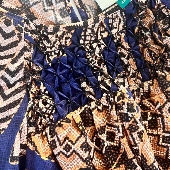 Farm Rio Yawanawa Vanahu Organic Cotton Mini Dress XS EUC #resortstyle - Picture 8 of 10